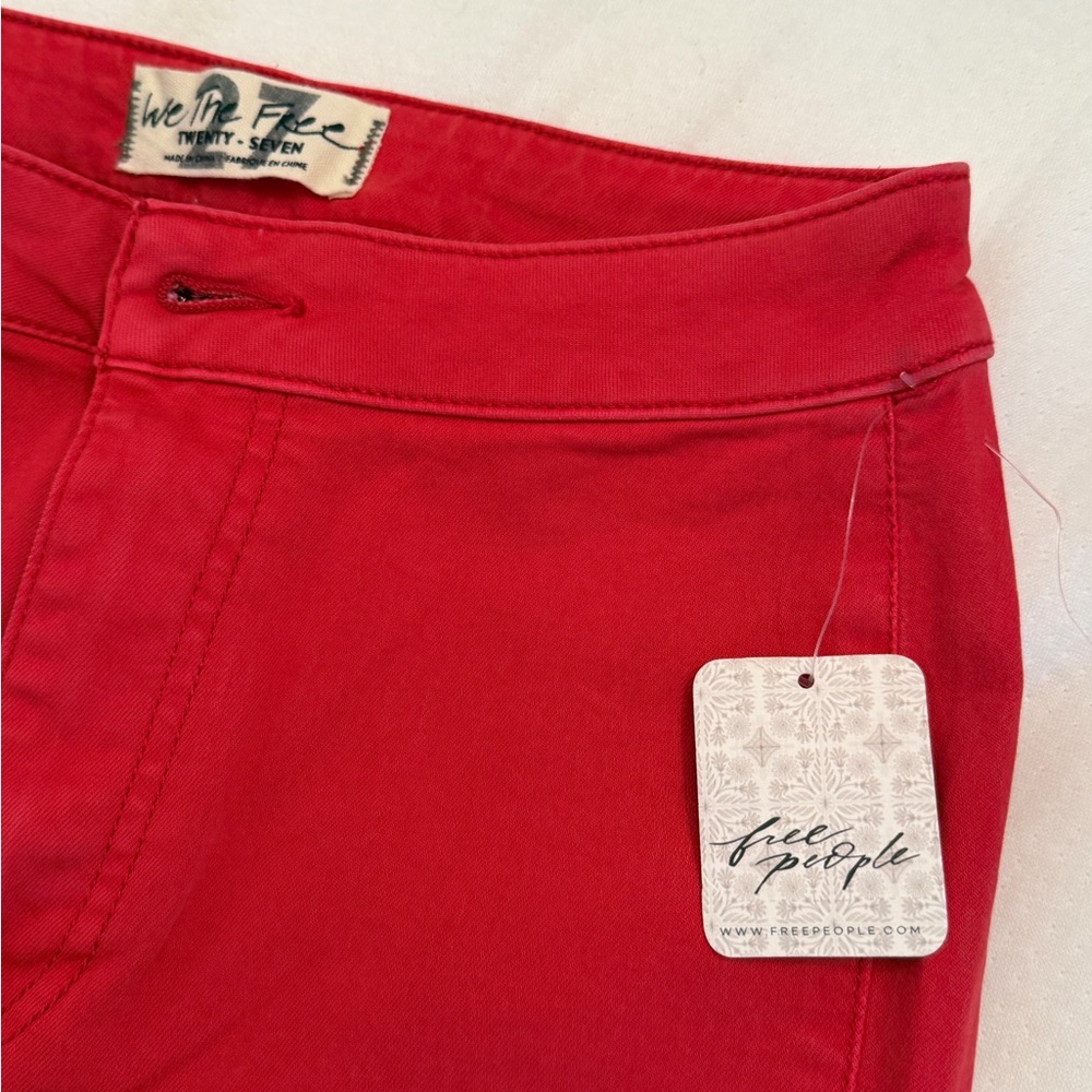 Free People Red Flare Jeans - Picture 6 of 7